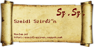 Szeidl Szirén névjegykártya